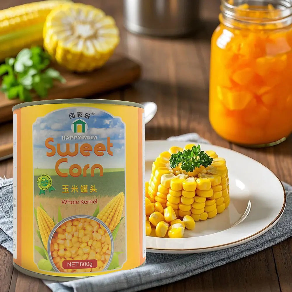 Factory 800g Fresh Health Tin Vegetables Kernel Canned Sweet Corn Can