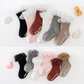 Spring Children's Lace Mid Tube Socks Summer Girls' Solid Princess Non slip Socks Cotton Infant Floor Socks