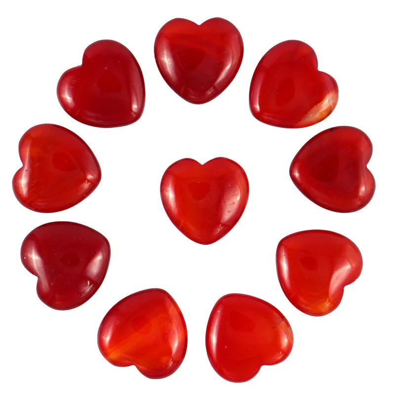 DIY Crystal Crafts Healing Stone Natural Gemstone Carnelian Heart Shaped Stone