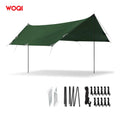WOQI Wholesale PU 3000mm Waterproof Rain Fly Hammock Tarp for Outdoor Traveling Hiking