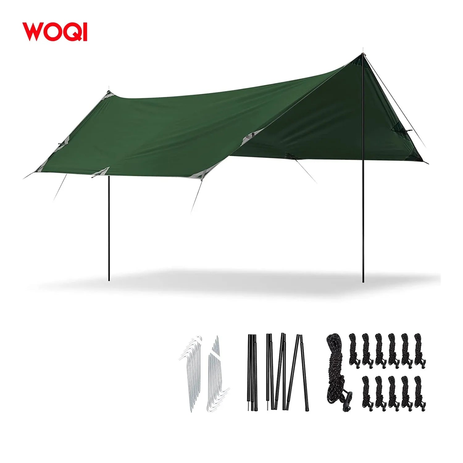WOQI Wholesale PU 3000mm Waterproof Rain Fly Hammock Tarp for Outdoor Traveling Hiking