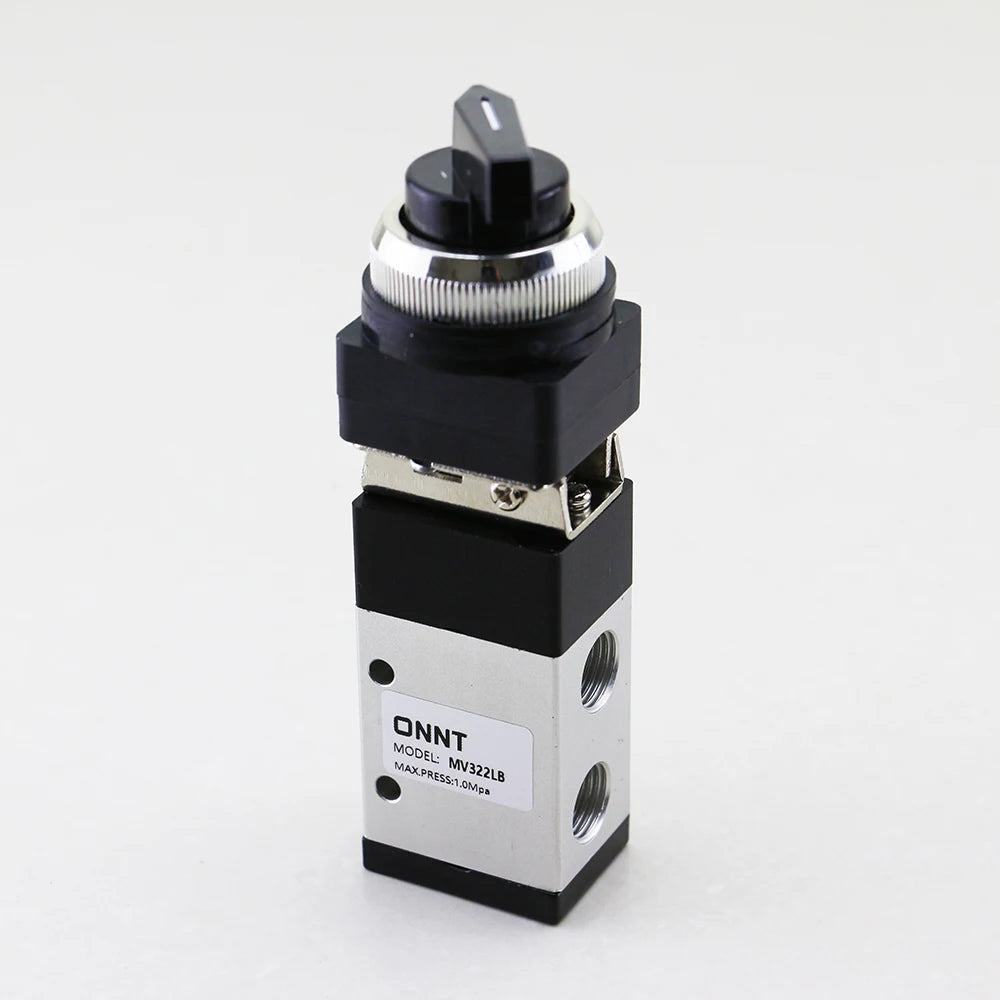 MV322PPL M322 Series 3/2 Way 1/4 Inch Pneumatic Mechanical Push Button Release Control Hand Selector Switch Air Valve