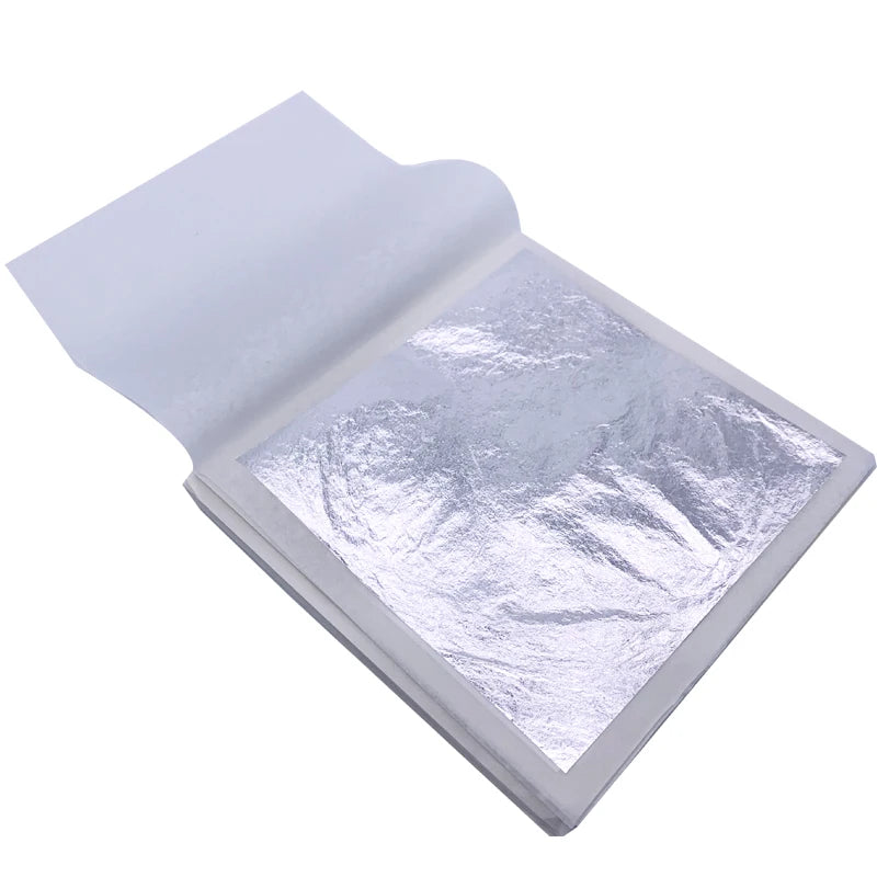 Hot Selling Individual Wrap 11 X 11 cm 100% Genuine Silver Leaf Edible Silver Foil for Food Decoration Gilding Furniture