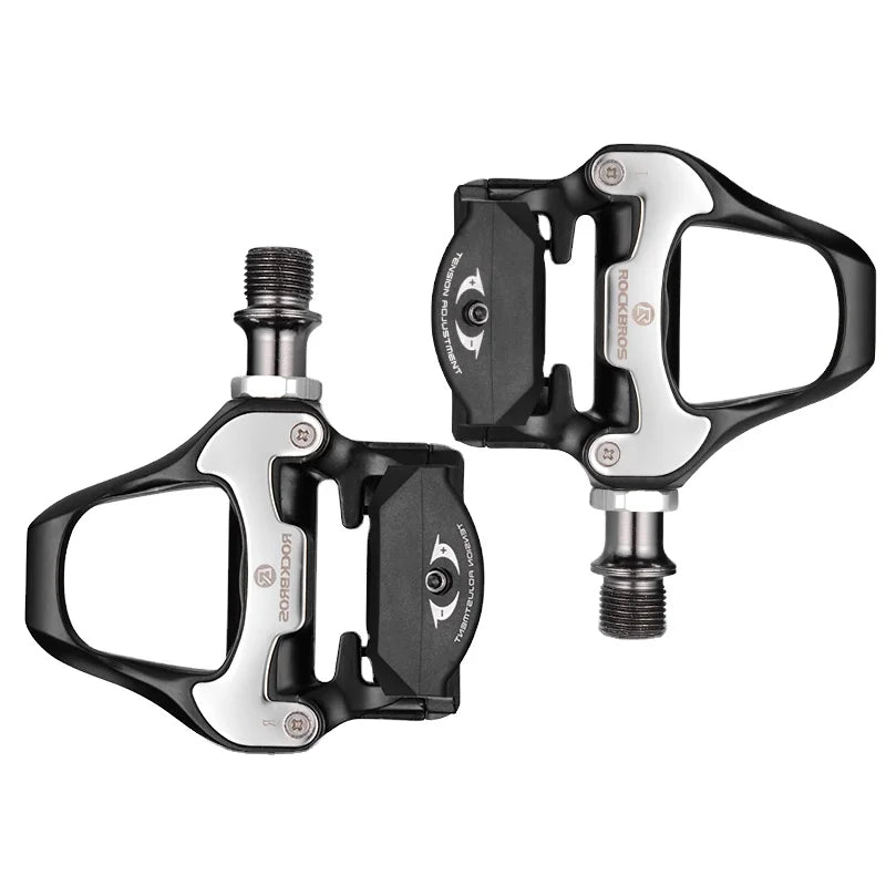 ROCKBROS Road Pedal Self-locking Aluminum Alloy Foot Pedal Lightweight Lubricating Bearing SPD-SL Bike Pedal
