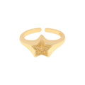 VIANRLA 925 Sterling Silver Line Star Shape Ring Rhodium Plated Ring Gift Jewelry Fashion Style Open Ring for Women