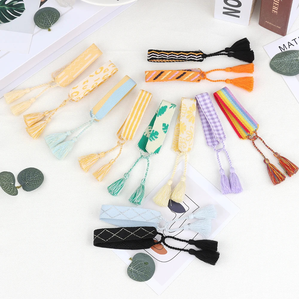 Handmade Tassel Embroidery Bracelet Wholesale Friendship Wristband Wedding Gift Braided Rope Party Custom Text Acceptable