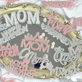 New Mother's Day Felt Diamond Cake Decoration Embroidery Rhinestone Sparkle Mom I Love You Cake Decorating Supplies Cake Topper