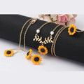 Cartoon Stainless Steel Jewelry Plated 18k Gold and Silver Necklace and Earrings Set for Girls