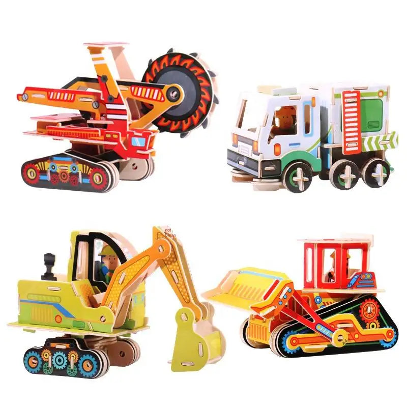 Diy Wooden Model Car Assembled Jigsaw Puzzle Custom 3D Wooden Car Puzzle Toy