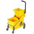 O-Cleaning 42L Home/Commercial Side Press Wringer Mop Bucket on WheelsRestaurant/Office/Kitchen Floor Cleaning Squeeze Trolley