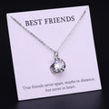 Heart with Rhinestones Crystal Make a Wish Card Women's Best Friend Crown Moon Stars Jewelry Chain Necklace