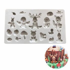 Forest Zoo Animal Silicone Mold for Chocolate Candy Gum Paste Polymer Clay Resin Sugar Craft Animal Fondant Mold