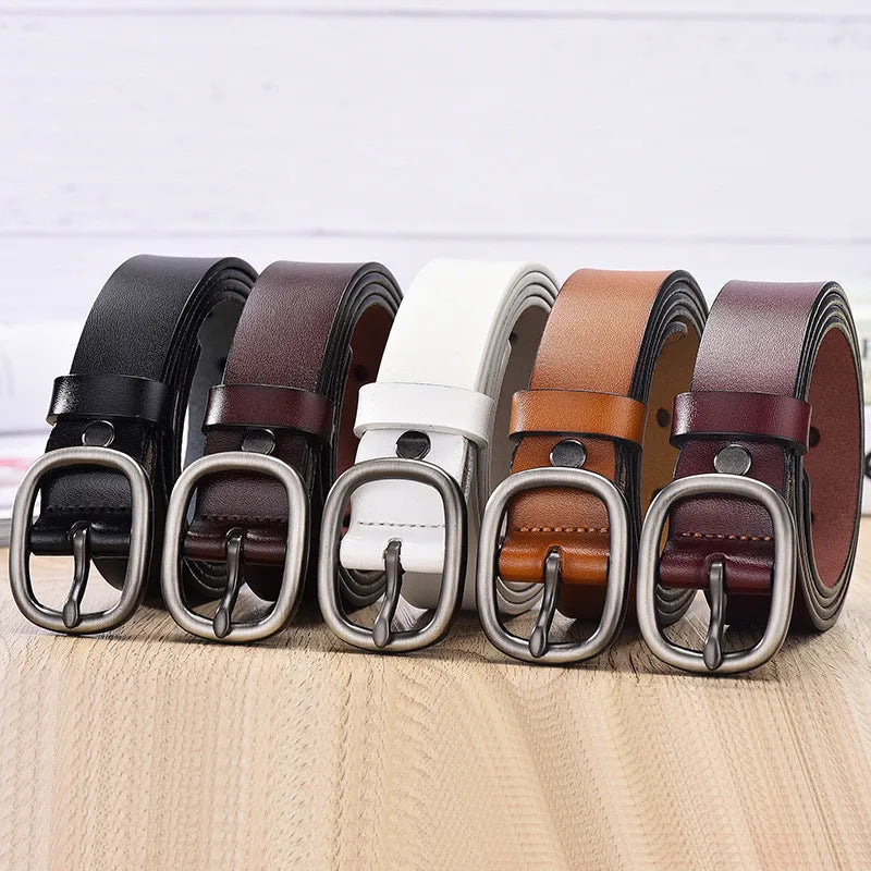 LQbelt Cowhide Women's Pin Buckle Belt Fashion Jeans Belts for Women Genuine Leather Belt Factory