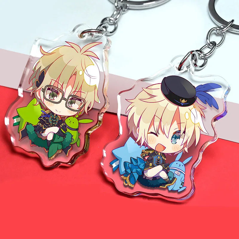 Wholesale Custom Printed Cartoon Anime Keychain Transparent Epoxy Acrylic Keyring Plastic Pin Stand Keychain Custom Printed