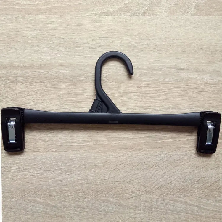 6012cg Custom Black PP Plastic Injection Multifunction Clothing Clip Pants Hanger 2 Sets for Wardrobe Clothes Garment Display