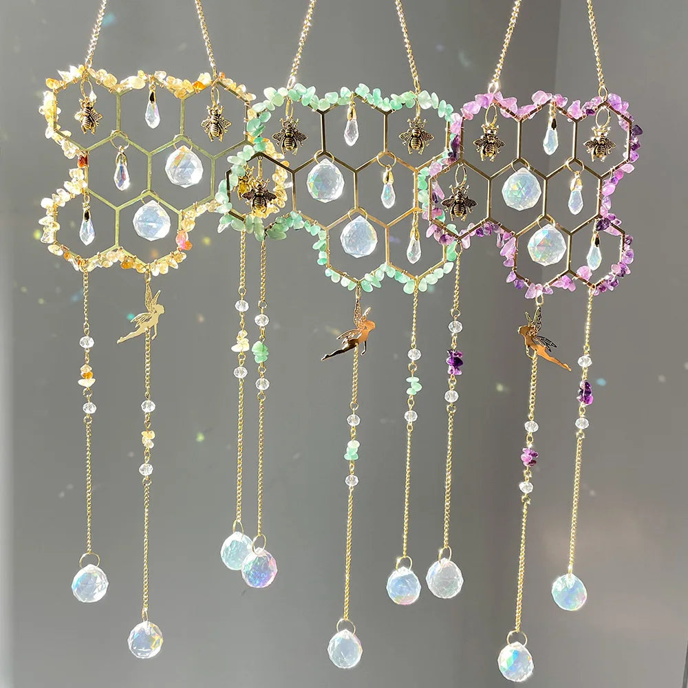 Wholesale New Product Natural Amethyst Citrine Crystal Crystal Hanging Suncatcher Healing Home Decoration