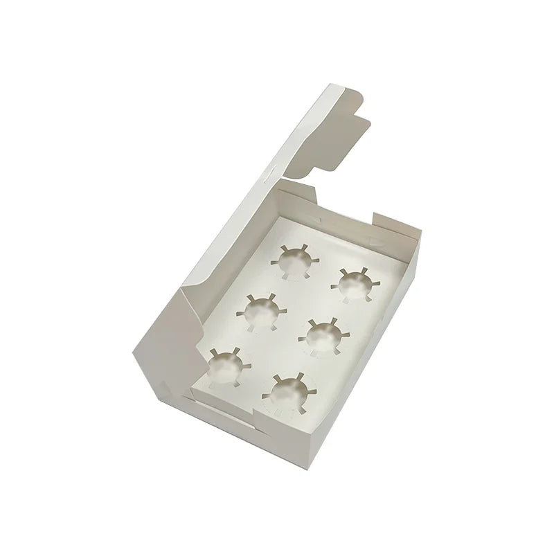 Dessert Cake Tart Box 4 Grid 6 Grid 12 Custom White Cowhide Color