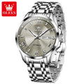 OLEVS 6702 Men's Business Watch Steel Band Waterproof Luminous Dual Calendar Mechanical Watch Factory Wholesale