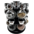 Decorative Rotating Spice Rack Glass Spice Jar Rack Set With Plastic Stand
