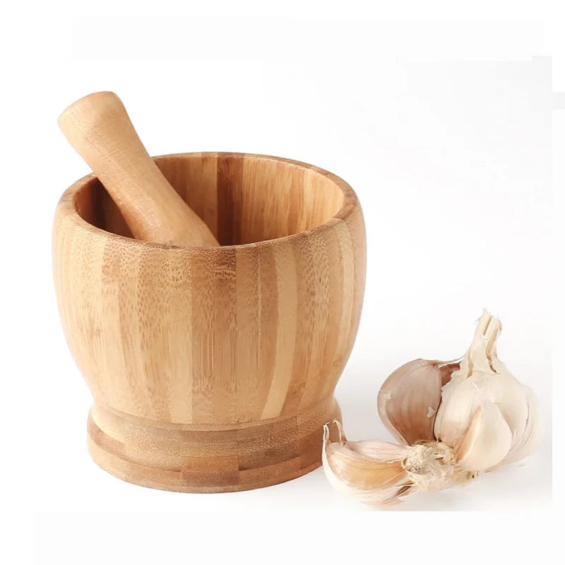 Eco-friendly Big Size Bamboo Garlic Press Manual Easy Use Masher for Vegetables Fruits Household Kitchen Cooking Tool Handmade