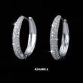 Wholesale S925 Sterling Silver Full Diamond Inlaid Moissanite Hoop Earrings for Women
