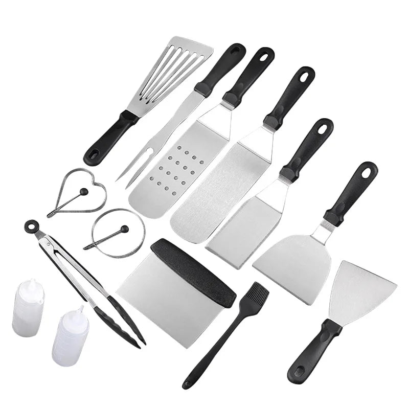 Portable Outdoor Camping BBQ Tool Set 5 Pcs New Barbecue Tools Baking Bag Korean Design Metal Material Wholesale Grill Accessory