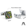 Iridescent Abalone Shell Cufflinks for Weddings Anniversaries Business Parties-Gift Factory Price