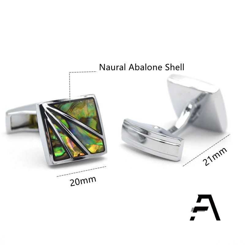 Iridescent Abalone Shell Cufflinks for Weddings Anniversaries Business Parties-Gift Factory Price
