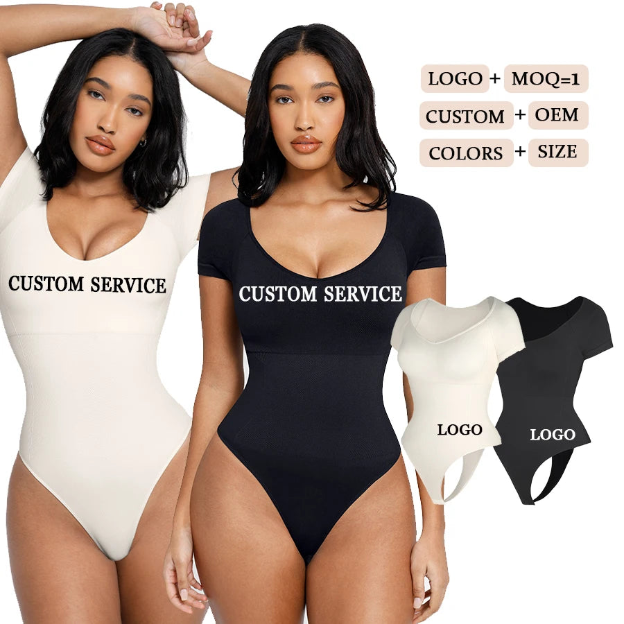 Hexin 2025 Spring New Design Seamless Short Sleeve Bodysuit Slimming Shapewear Bodysuit Gym Bodysuit Full Body Shaper for Women