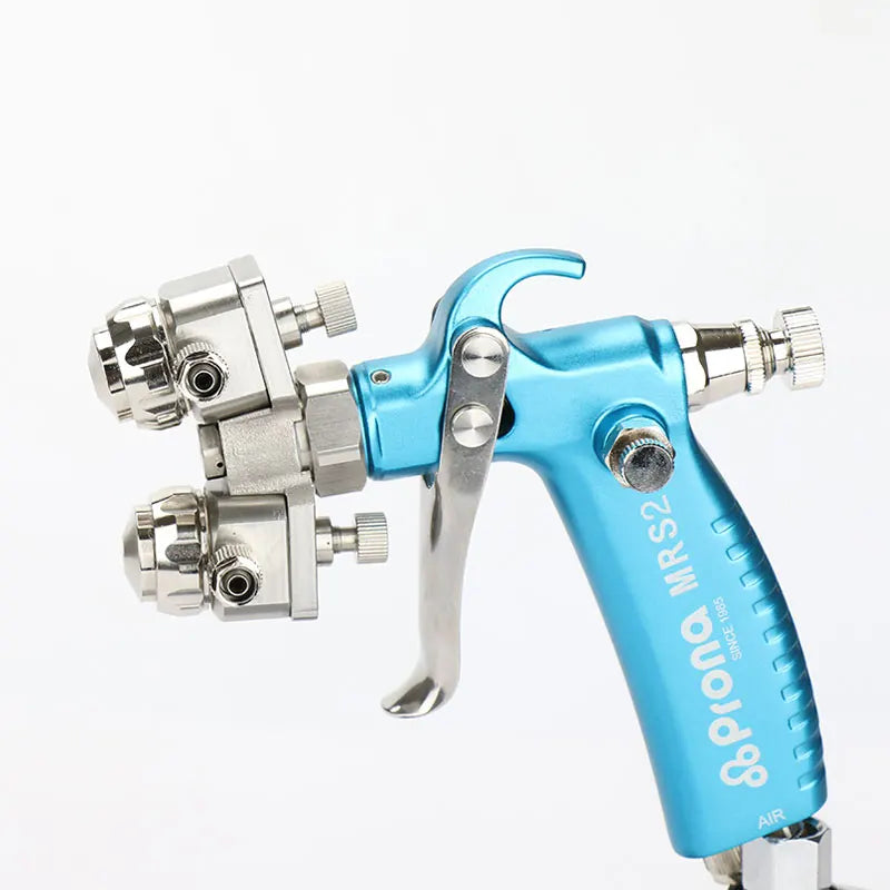 Prona MRS-2R 1.3mm Double Nozzle Chrome Gun Dual Head Air Coating Spray Gun HVLP High Pressure Nano Chrome Paint Spray Gun
