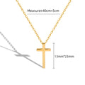 Fashionable Stainless Steel Zircon 18K Gold PVD Plated Classic Cross Pendant Necklace for Women Gift