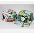 Hawaiian Floral 5-Panel Cadet Snapback Cap Hat 100% Polyester Common Fabric Feature