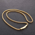 Men's Vintage Hip Hop 3mm Bone Chain Necklace Stainless Steel 18K Gold Plated Fashion Chains Jewelry-Manufacture Wholesale