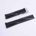22mm 24mm Black Real Cowhide Leather Wrist Watch Band Strap Breathable Charm for Breitling