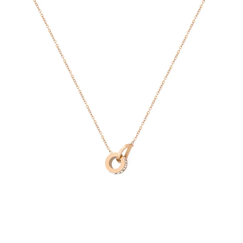 New Roman Numeral Zircon Necklace Clavicle Chain Light Luxury Simple Temperament Pendant Jewelry
