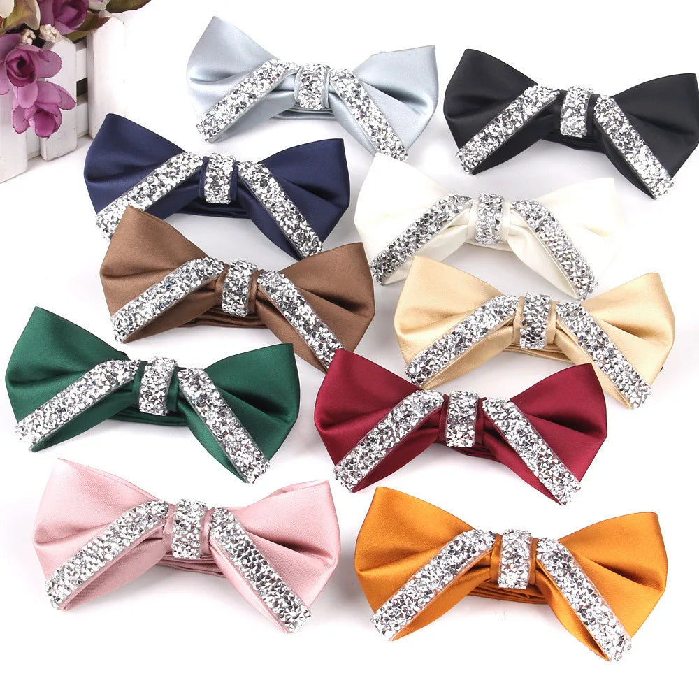 Diamond Bow Tie for Men Pre Tied Pink Unique Bow Ties Dress Manufacturers From China for Men