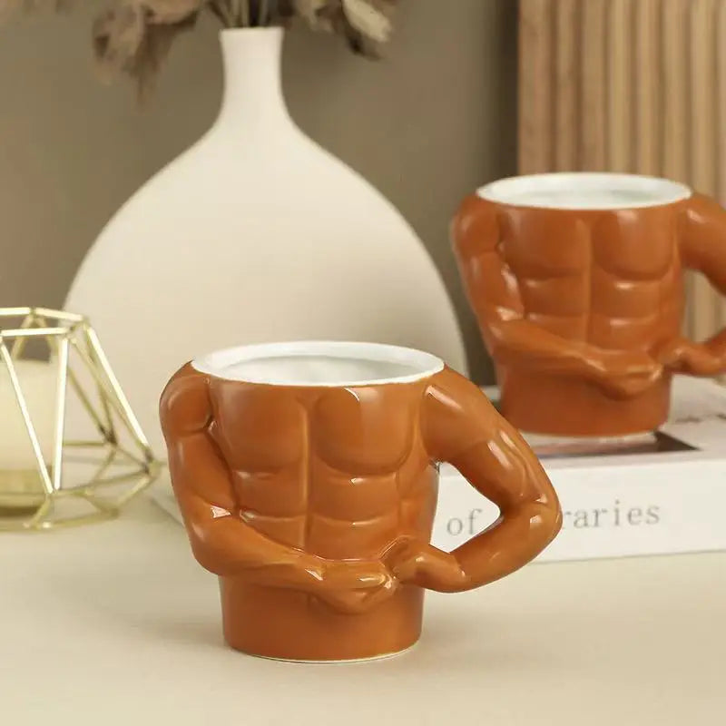 M Spot Spoof Water Cup Bodybuilder Muscle Creative Ceramic Cup Fierce Man Large-capacity Novelty Gift Mugs