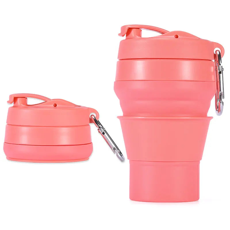 Hot Sale Customized Logo Travel Coffee Mug Take Away Foldable Reusable Coffee Cup With Lid
