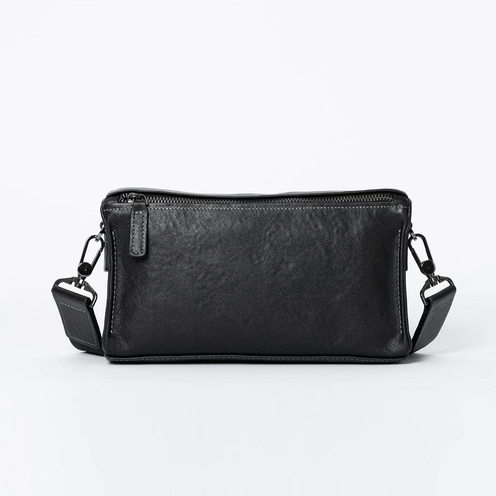 Large Capacity Men's Handbags Messenger Bags Genuine Leather Crossbody Bag Designer Shoulder Bag for Office Work Daily Life
