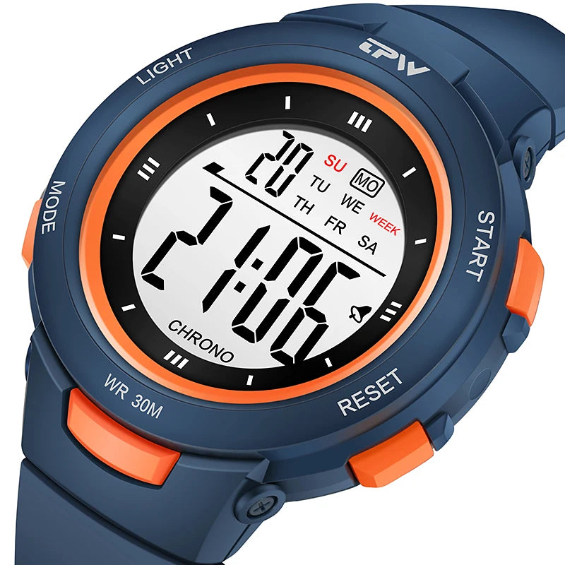 Kids 3ATM Waterproof Digital Watch for Sport People Teenager Students 40mm Dial ABS Case with Light Feature Relojes Ddigitales