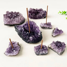 Natural Amethyst Cluster Incense Holder