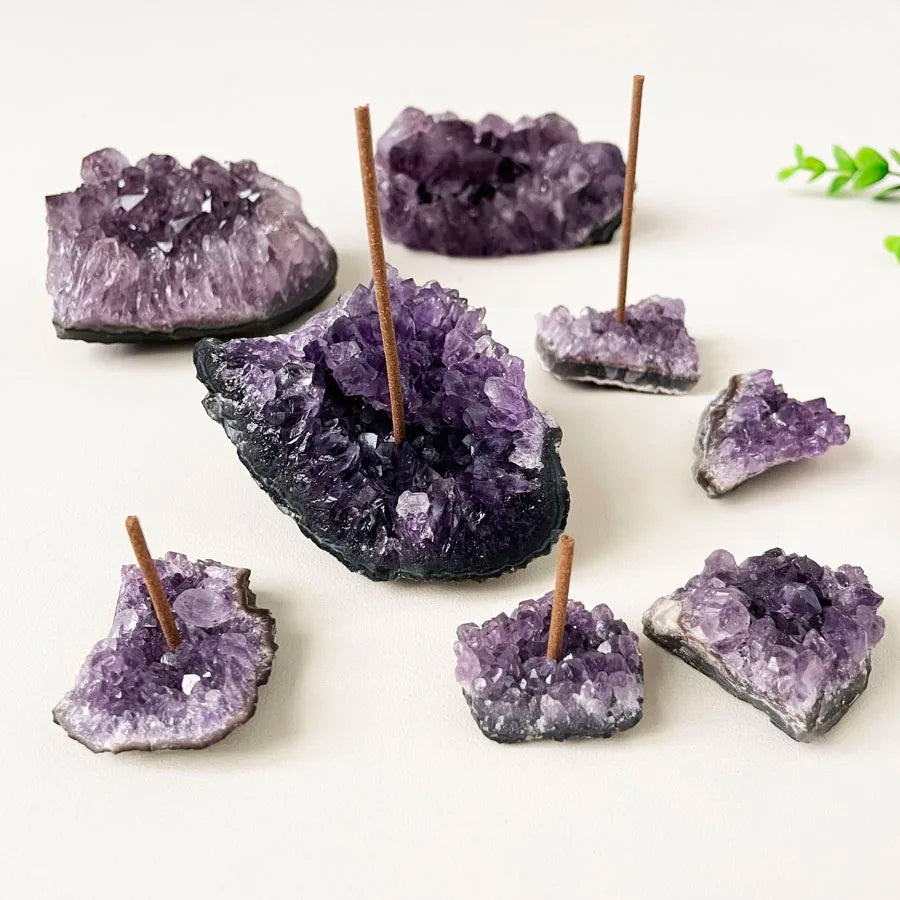 Natural Amethyst Cluster Incense Holder