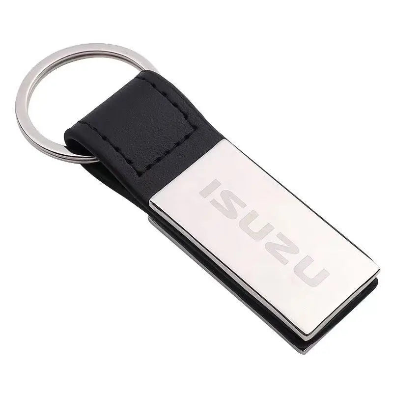 Customized Personalized Genuine PU Leather Metal Keychain