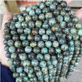 African Turquoise Beads for Jewelry Making Adult Bracelets Necklace Natural Stone Round Beads for Handmade Jewelry