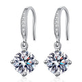 Fashion Earrings 2023 Classic Four-prong Moissanite Earrings for Women Electroplated 18k White Gold Earring