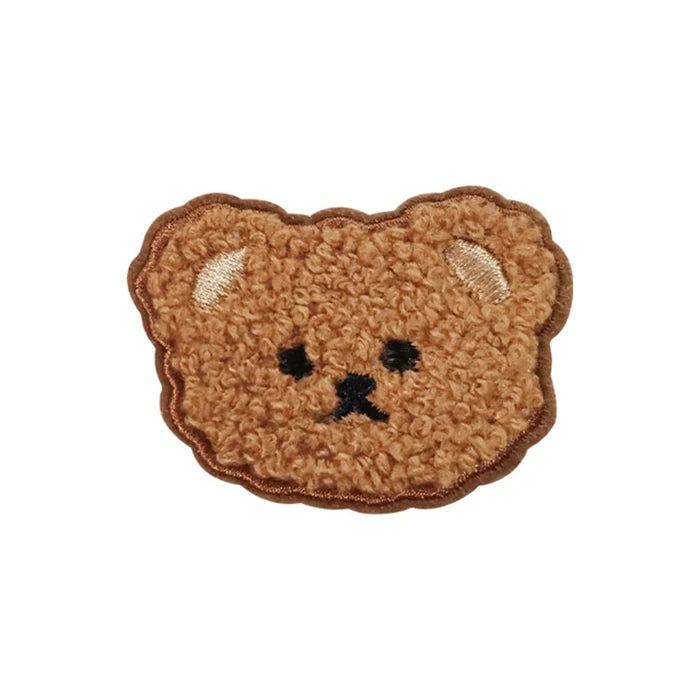Kawaii Cute Bear Head Adhesive Iron on Chenille Patches Custom for t Shirt
