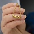INS IP Plating Stainless Steel Letters MOM Pendant Necklace for Mothers' Day