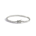 Silver Round 3mm Cubic Zirconia Hiphop Tennis Bracelet 2 Prong Setting Diamond Wave Shape Gold Plated Jewelry Party Gift