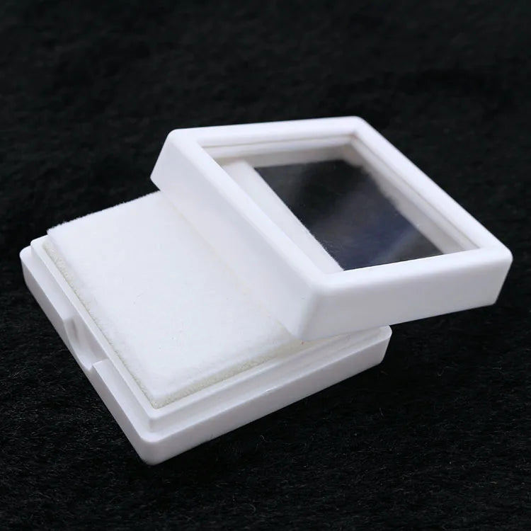 PG1001 Small Gemstone Cabochon Display Box with Glass Windom and White Foam Insert
