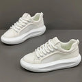 2025 Summer Men's Casual White Shoes Soft-Soled Breathable Mesh with Thick-Soled Board PU Insole Fashionable Versatile Design